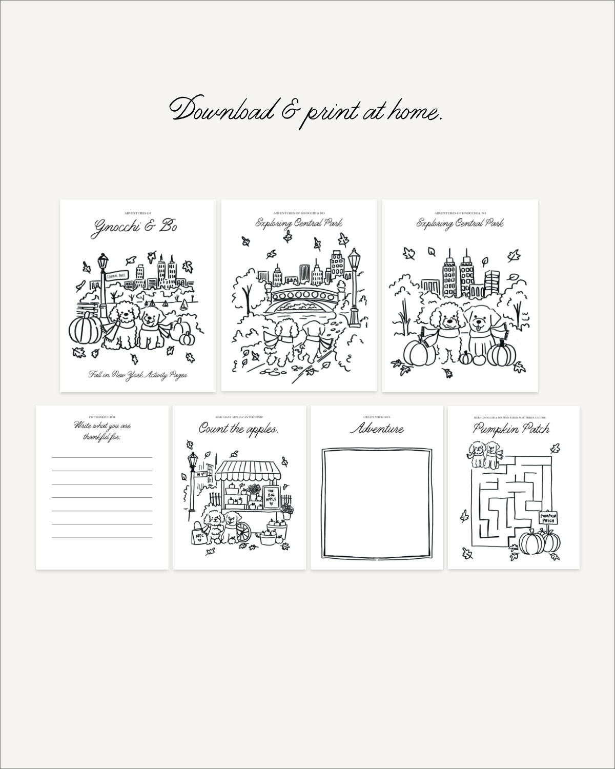 Fall in New York Activity Pages — Digital Download